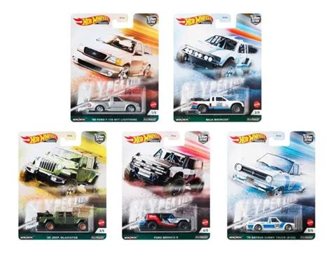 Set 5 Miniaturas Hot Wheels Premium Car Culture Pickups Frete grátis