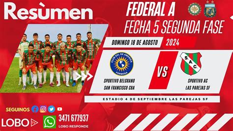 RESUMEN FEDERAL A FECHA 5 FASE CAMPEONATO SOL DE AMERICA FORMOSA VS