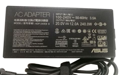 Genuine 20V 12A 240W ADP 240EB B AC Adapter Power For ASUS ROG 15