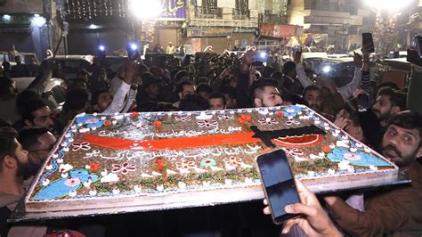 Jashan E Malod E Kaba Cake 13 Rajab 2023 Misri Shah Lahore Brass Band