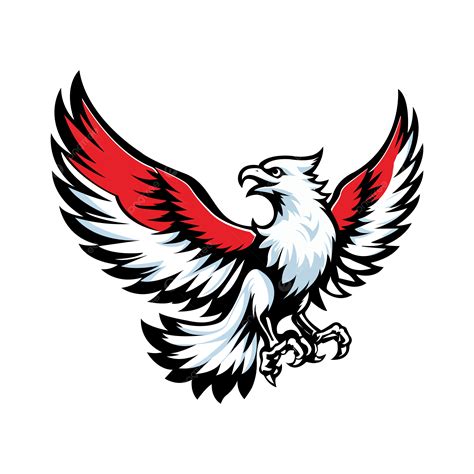 Cool Red And White Eagle Mascot Vector, Eagle, Indonesia, Symbol PNG ...