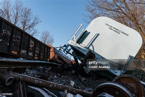 A Train Derails In Michigan With Several Cars Veering Off Track In