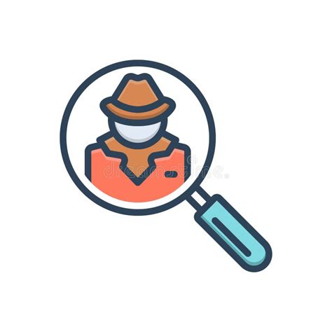 Color Illustration Icon For Investigators Detective And Search Stock