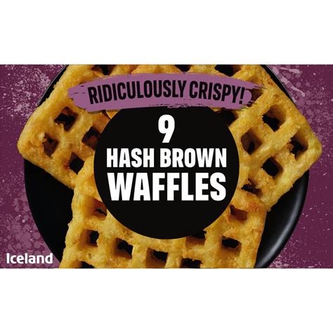 Iceland 9 Hash Brown Waffles 504g Potato Waffles Iceland Foods