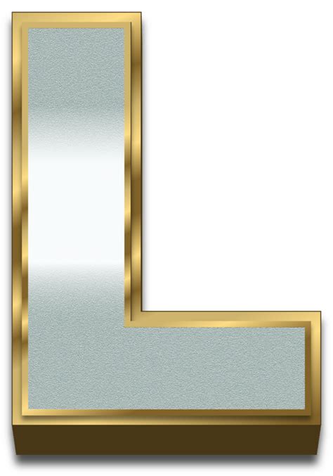 D Oro Plata Degradado Alfabeto Letra L Png