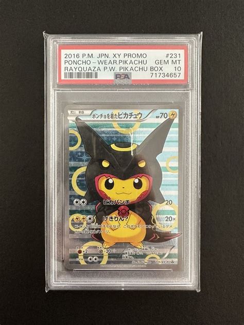 PSA 8 Poncho Wearing Pikachu Rayquaza Jap 231 XY P Eastwest