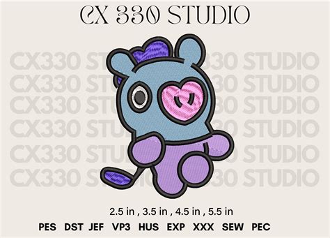 Mang bt21 embroidery design – CX330 Studio