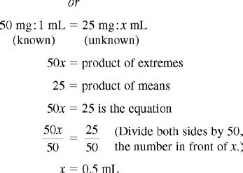 Dosage Calculation Using The Ratio And Proportion Method