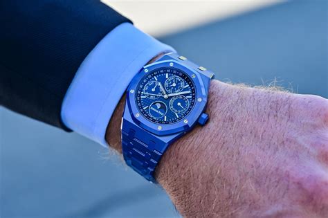 Celebrities With Royal Oak Perpetual Calendar In Blue Ceramic