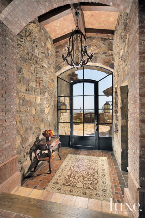 Neutral Stone Mountain Foyer Luxe Interiors Design