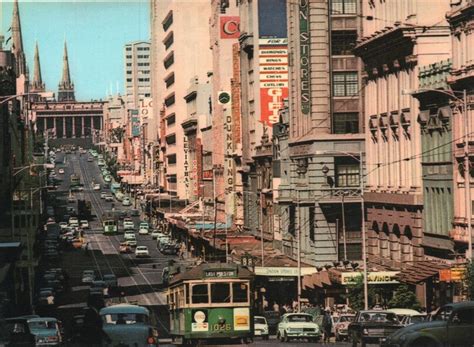 postcard bourke st  east   queen street national view