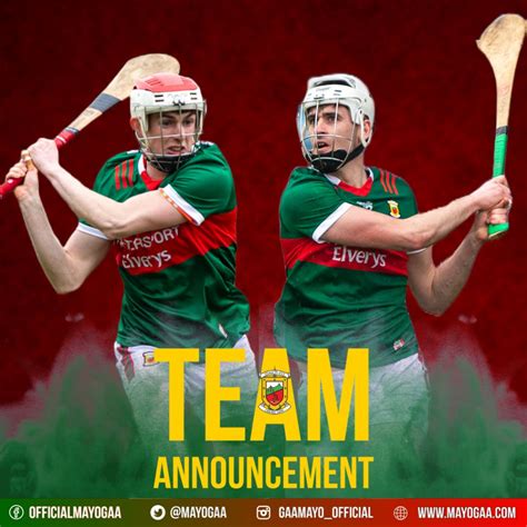 Mayo Senior Hurling Team Announced Mayo Gaa