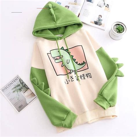 Kawaii Dinosaur Hoodie In 2020 Kawaii Dinosaur Kawaii Fashion