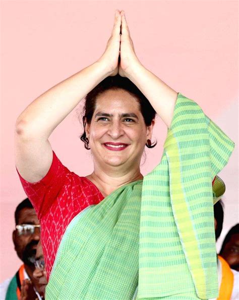 Congress Leader Priyanka Gandhi Vadra During An Election Campaign Rally