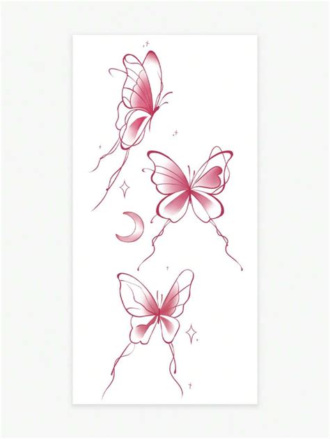 1pc Washable Temporary Tattoo Sticker PVC Material Pink Tone With