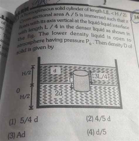 A Homogeneous Solid Cylinder Of Length L L