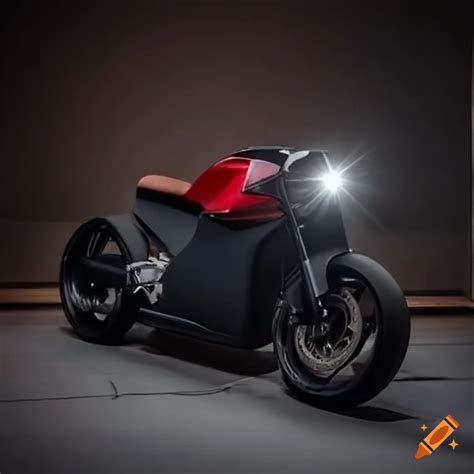 Tesla Electric Motorcycle With Cafe Racer Style On Craiyon