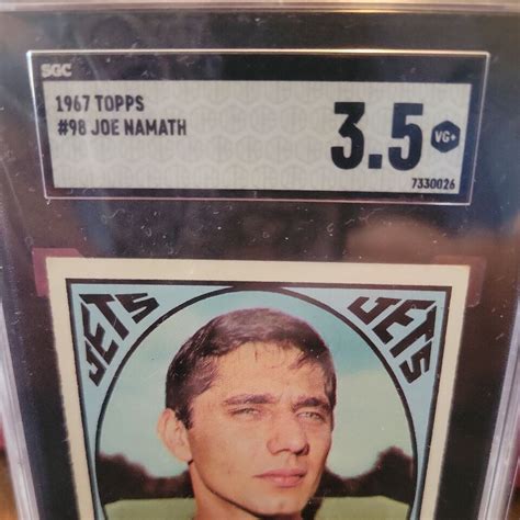 1967 Topps 100 Joe Namath SGC 3 5 VG EX JETS EBay