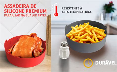 Assadeira De Silicone Forma Para Fritadeira Airfryer Cm Reutiliz Vel