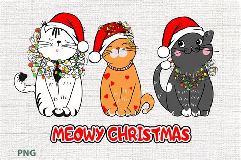 Meowy Christmas Christmas Cat Graphic By Sereginadoch · Creative Fabrica