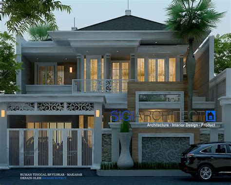 Rumah Klasik Modern 2 Lantai_Taman Samping & Void Interior