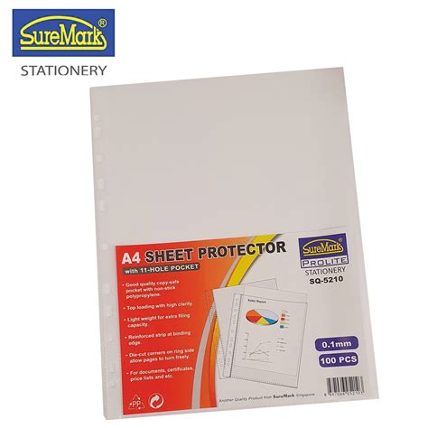 Suremark Prolite Sheet Protector A4 006mm And 010mm100spkt