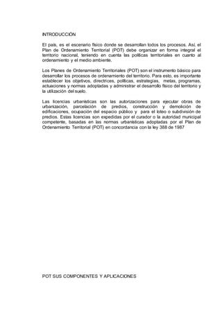 Planes De Ordenamiento Territorial Y Licencias Urban Sticas Pdf