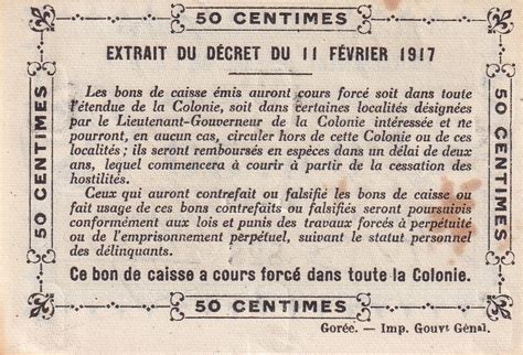 Senegal 0 50 Francs Colonie du Sénégal 1917 Serial D 39 P 1b