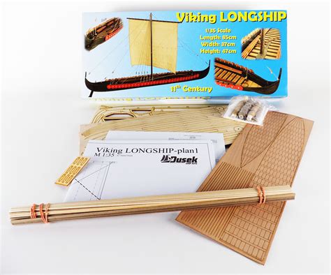 Dusek D005 Viking Longship Plank On Frame Wood Ship Model Kit 1 35