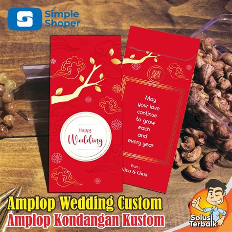 Jual Amplop Wedding Amplop Kondangan Custom Eksklusif Depan Belakang