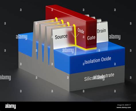 Finfet Transistor Structure Side View Fin Field Effect Transistor Is