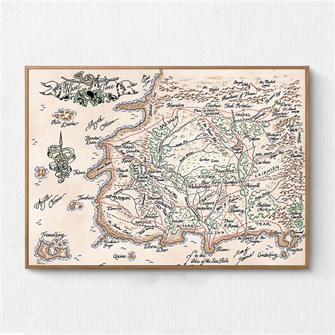 The Wheel of Time Map Poster, Medieval World Map Wall Hanging, Wheel of ...