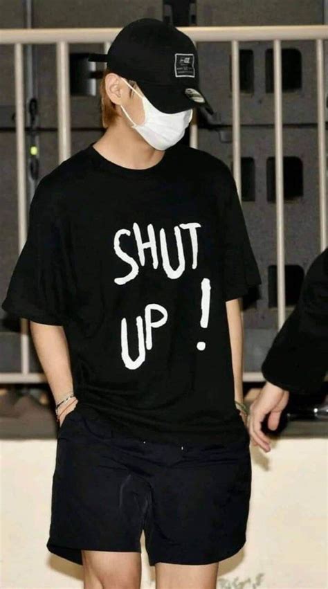 Tarket Shut Up Shirt Worn By Taehyung Bts Merch V Tshirt Jungkook