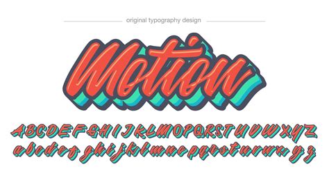 Colorful Bold Calligraphy Font 692732 Vector Art at Vecteezy