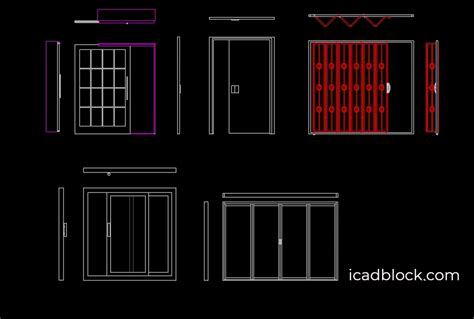 Colecci N De Puertas Correderas En Dwg Autocad Icadblock