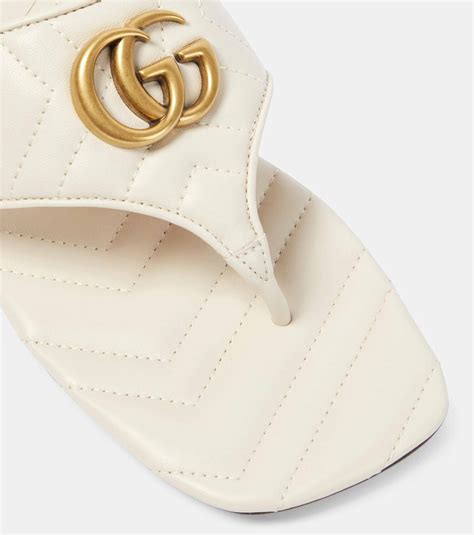 Gucci Gg Marmont Leather Thong Sandals Gucci