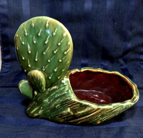 Vintage Art Pottery Cactus Planter Retro Southwest By Curiocabinet