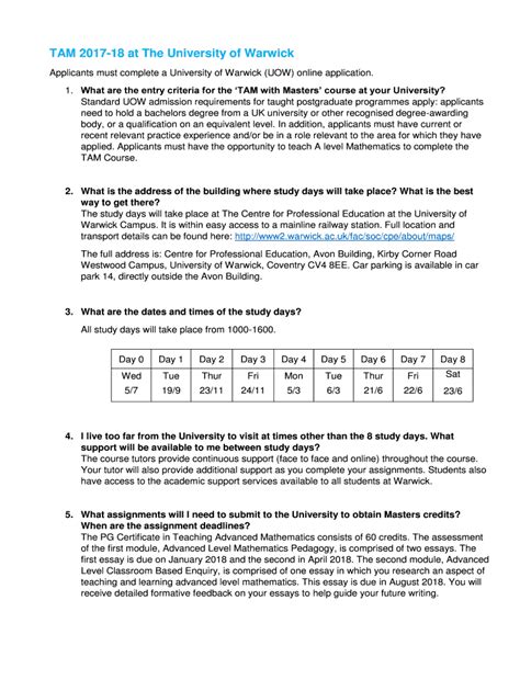 Fillable Online Applicants Must Complete A University Of Warwick Uow