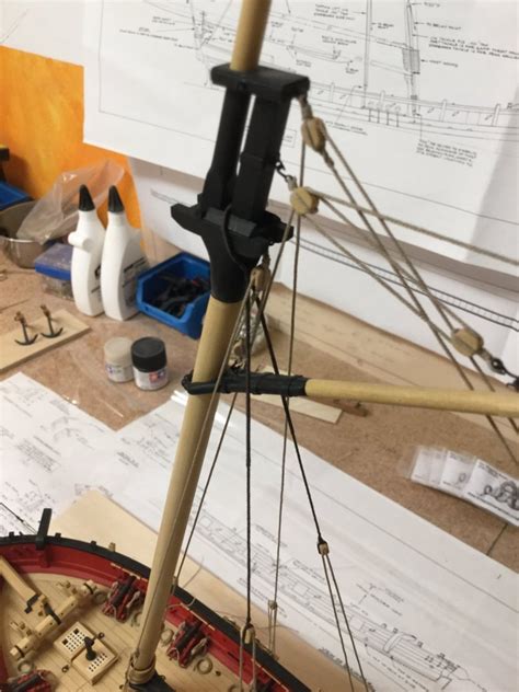 Running Rigging And Backstays Masting Rigging And Sails Model Ship