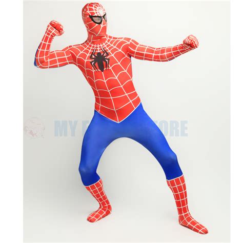 Full Body Red And Blue Spider Man Lycra Spandex Bodysuit Cosplay Zentai