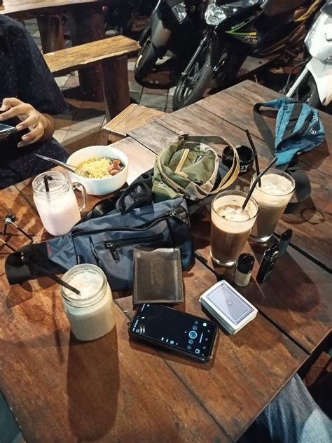 Nongkrong Malam Makanan Estetika Karya Seni Kopi Fotografi Kopi