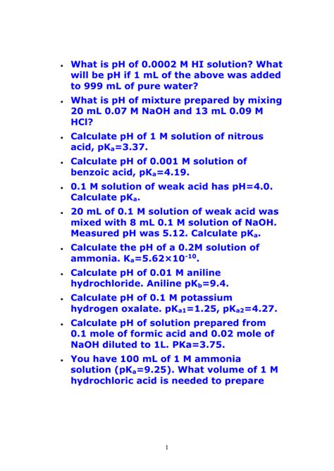 Calculate The Ph Value Of M Solution Of Hcl Mole Of Naoh Is