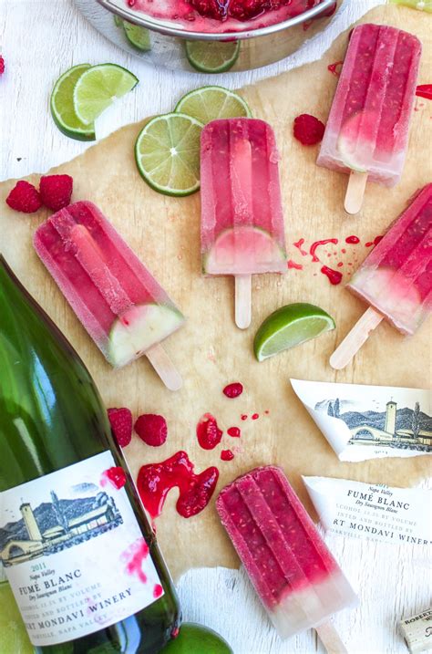 Raspberry And Lime Sangria Popsicles