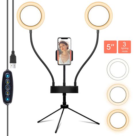 Matacru Ring Light With Tripod Stand And Phone Holder Inch Double