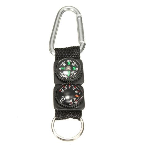 Mayitr Gantungan Kunci In Kompas Termometer Carabiner Key Ring