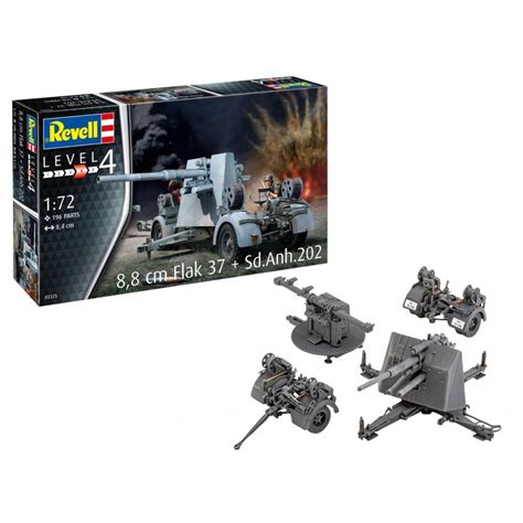 KIT 1 72 CAÑON ANTIAEREO ALEMAN 8 8 cm Flak 37 CON Sd Anh 202