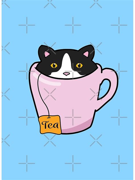 Cute Tuxedo Cat Poster By Purr95 Redbubble