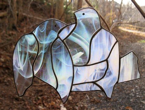 Stained Glass Doves Christmas White Doves Art Glass Love Etsy Doves Art Stained Glass