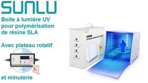 Boîte à Ultraviolets UV de SUNLU pour polymérisation de la résine en