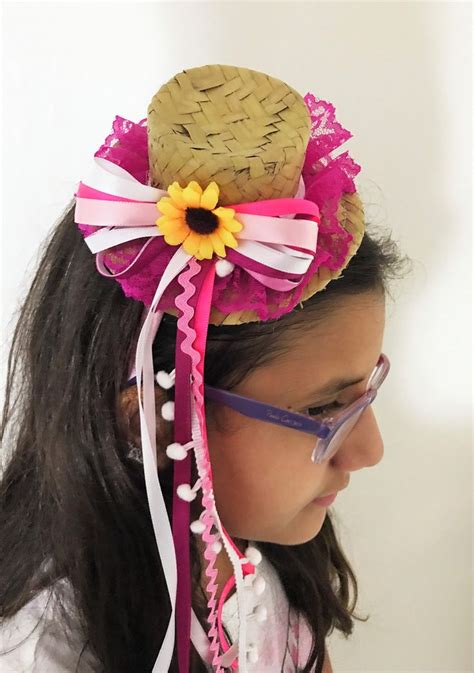 Tiara Festa Junina Luxo Cetim Chapéu G 12cm Elo7 Tiara Cetim Chapéu